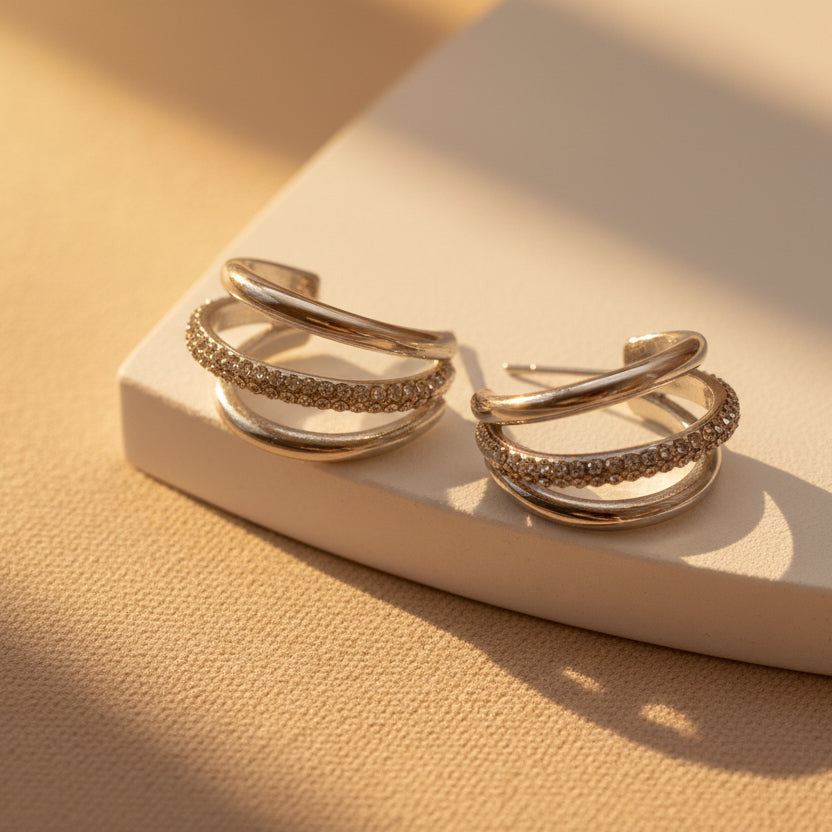 Boucles  Stella strass