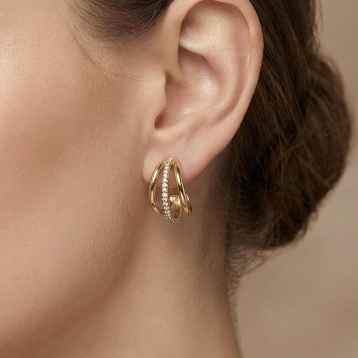 Boucles  Stella strass